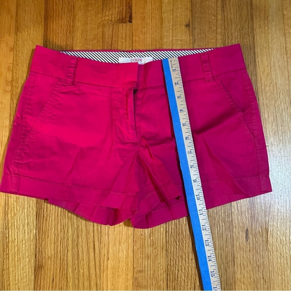 J. Crew Bright Pink Broken In Chino Shorts size 0(e5 - Picture 6 of 8